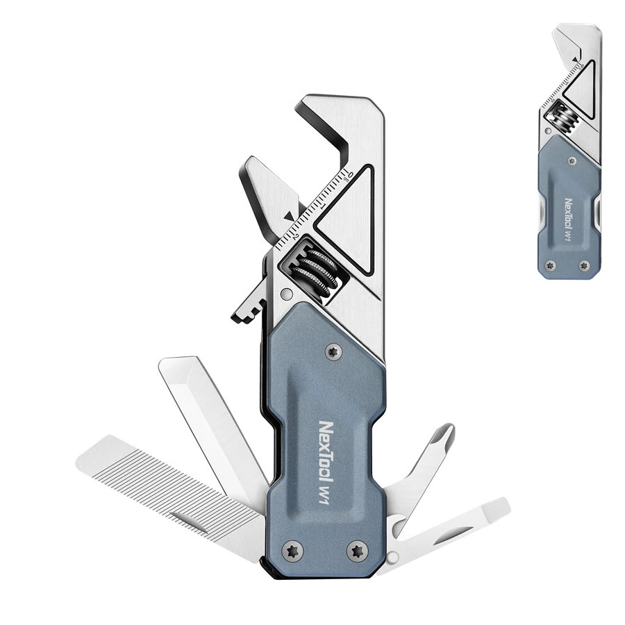 NexTool 6 In 1 EDC Adjustable Wrench Multitool Pocket Hand Tools Kit Screwdriver Bit Set Multi Function Tools Folding Knife File — NEXTOOL