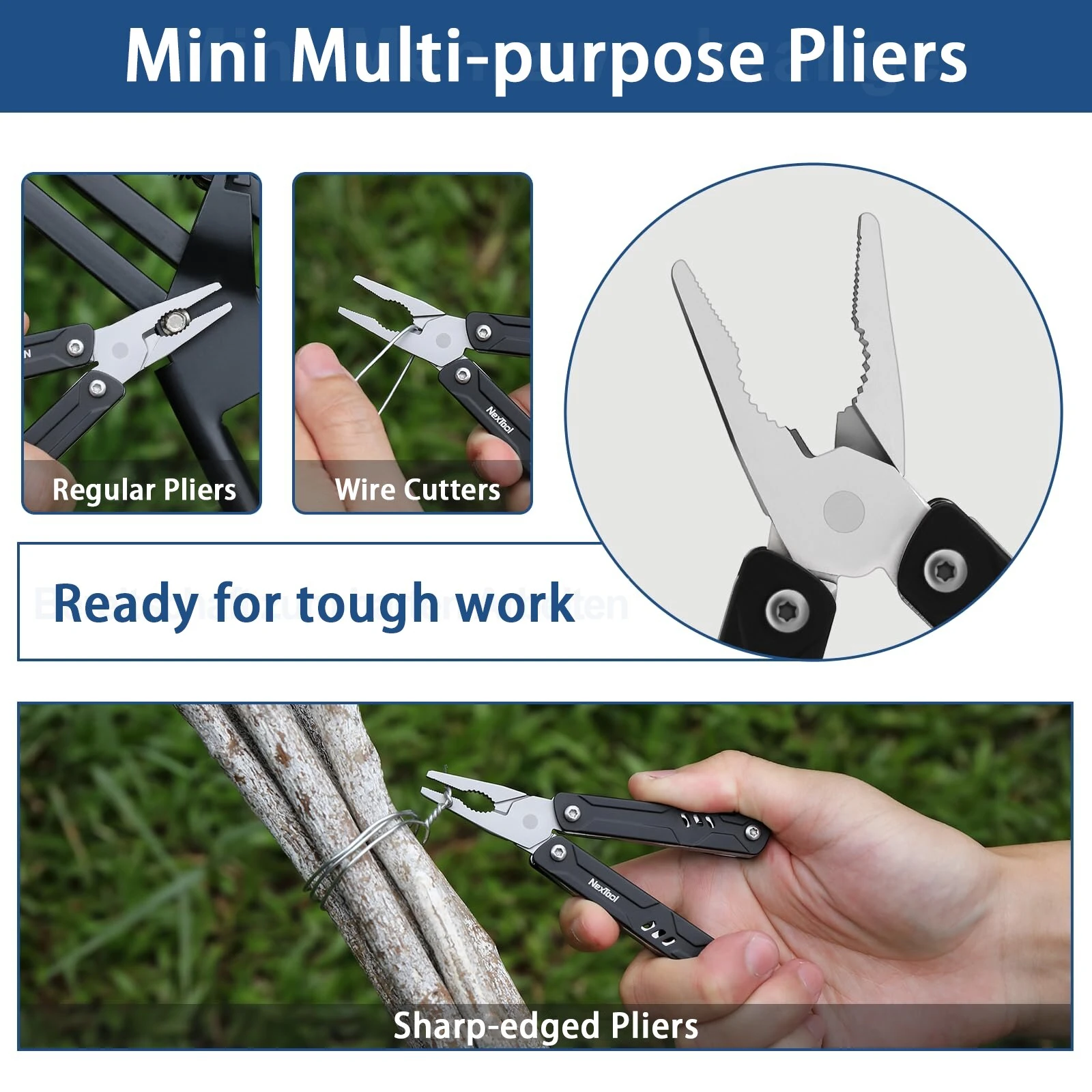 NexTool Mini Sailor Pliers Lite 10 In 1 Folding EDC Multi Tool Scissors Screwdriver Outdoor Portable Equipment Hand Tools — view 4
