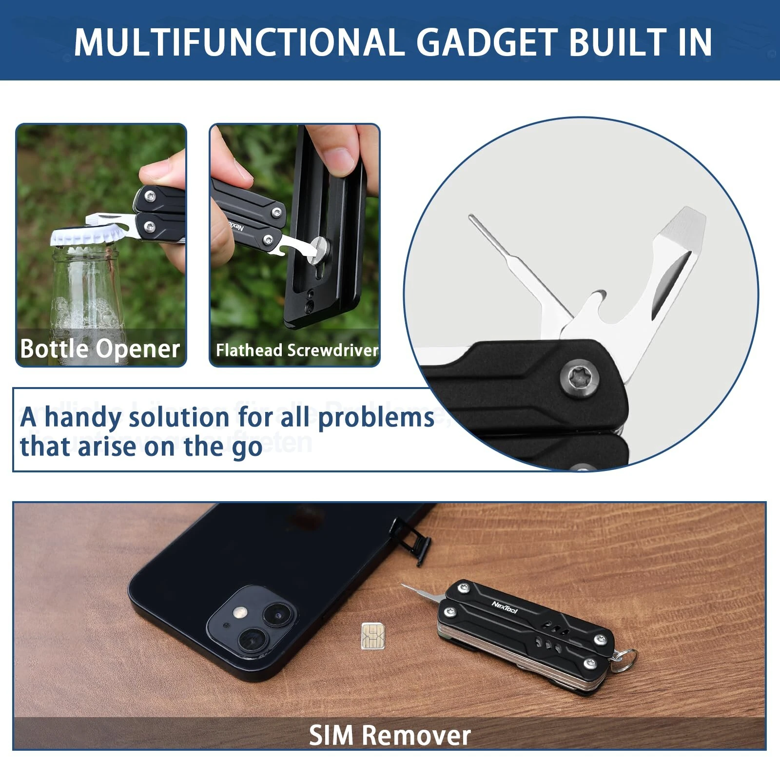 NexTool Mini Sailor Pliers Lite 10 In 1 Folding EDC Multi Tool Scissors Screwdriver Outdoor Portable Equipment Hand Tools — view 5