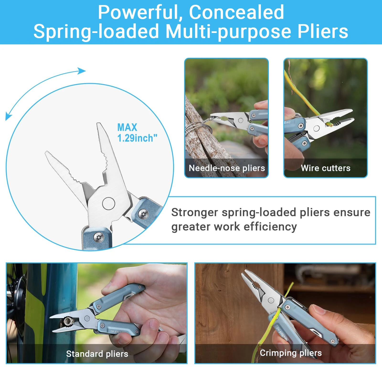 NexTool W2 8 In 1 Multi Tool Foloding Light Wrench Pliers Multi-functional Spanner Screwdriver Outdoor Camping EDC Hand Tool — view 6