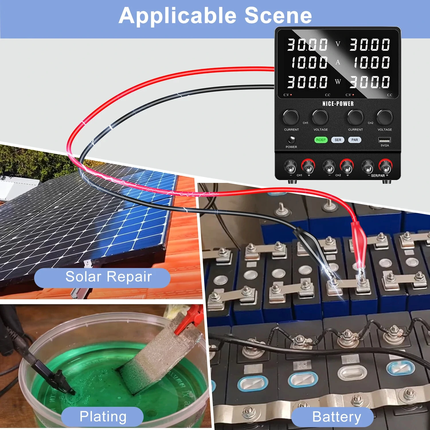 NICE-POWER SPS-2KD Dual-Channel DC Power Supply Series Parallel Independent Triple Output Function Bench Power 120V 60V 30V — view 5