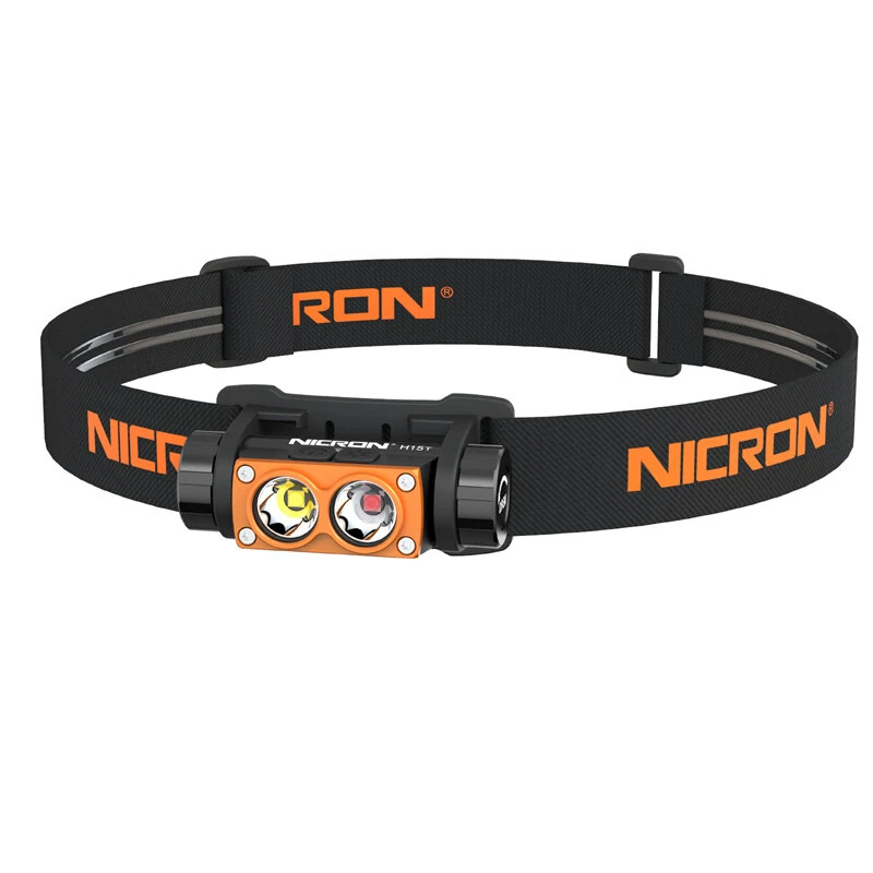 NICRON H15T 500LM High Brightness Headlamp Spot/Flood Double-Swich LED Flashlight LED Light Portable Waterproof Dual-Fuel Headlamp — NICRON