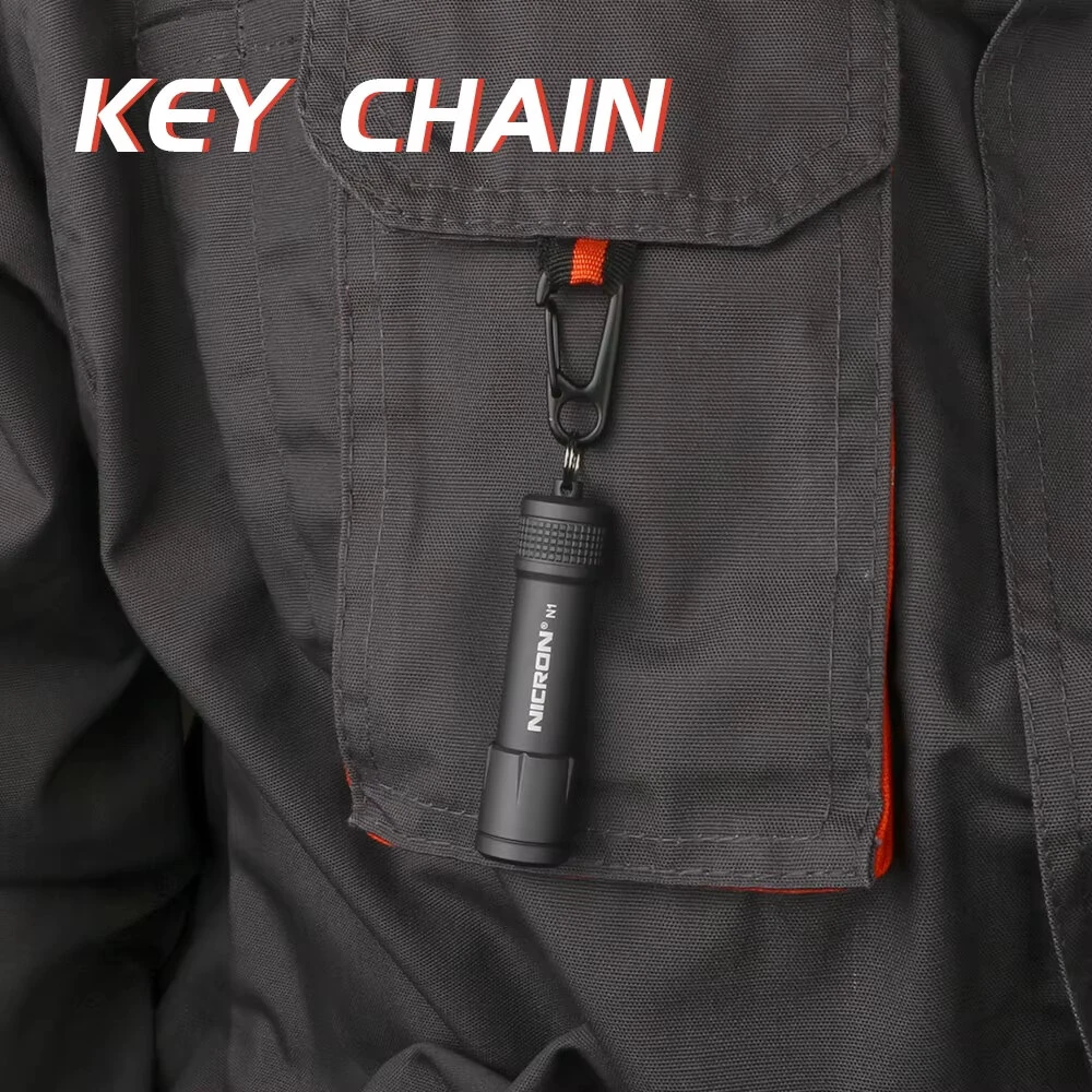 NICRON N1Micro 100LM Mini LED Keychain Flashlight Outdoor Charging Key Chain Light Lamp Waterproof IPX7 For EDC Torch — view 3