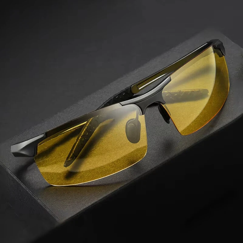 Night Vision Polarized Sunglasses Men Women Aluminum Mg Alloy Yellow Lenses UV400 Protection Sun Glasses for Driving Travel Fishing — view 5
