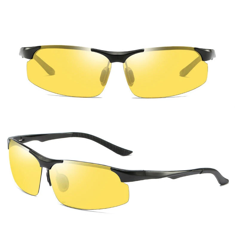 Night Vision Polarized Sunglasses Men Women Aluminum Mg Alloy Yellow Lenses UV400 Protection Sun Glasses for Driving Travel Fishing — view 9