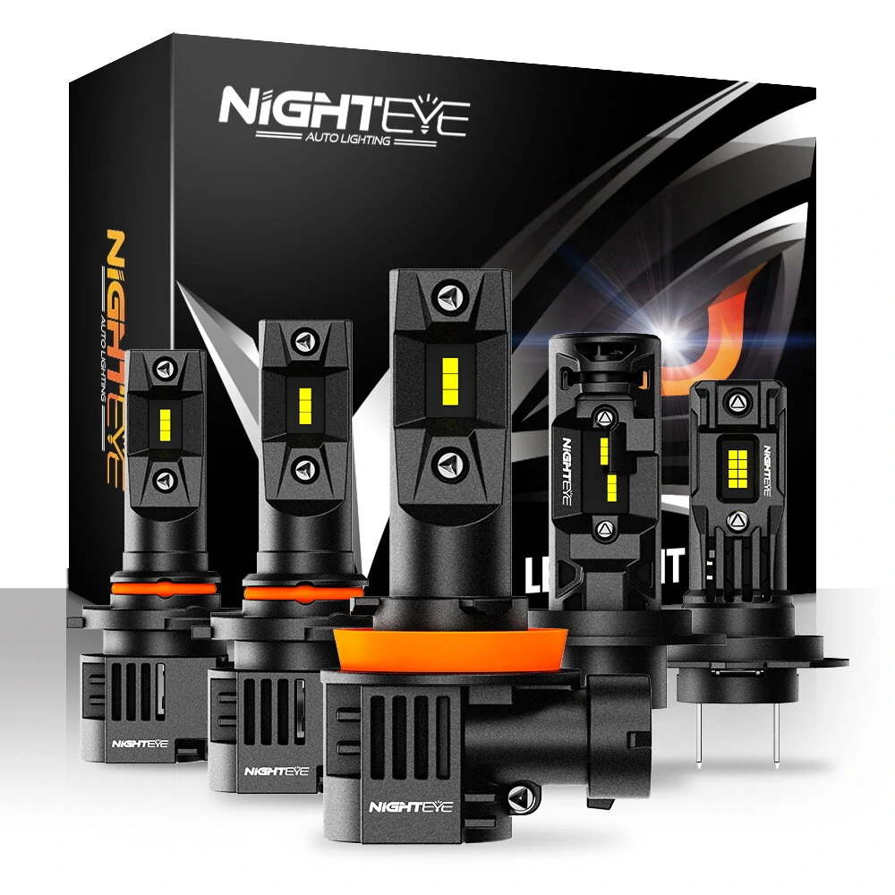NightEye Auto Lighting 2PCS 6500K White LED Car Headlight Bulbs 22000LM/Pair LED Front Headlamp IP68 Waterproof