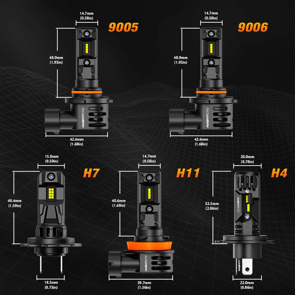 NightEye Auto Lighting A315-S7 A Pair 20000LM 6500K LED Car Headlight Bulbs 70W Auto Headlamp IP68 Waterproof  for Modification Cars — view 8