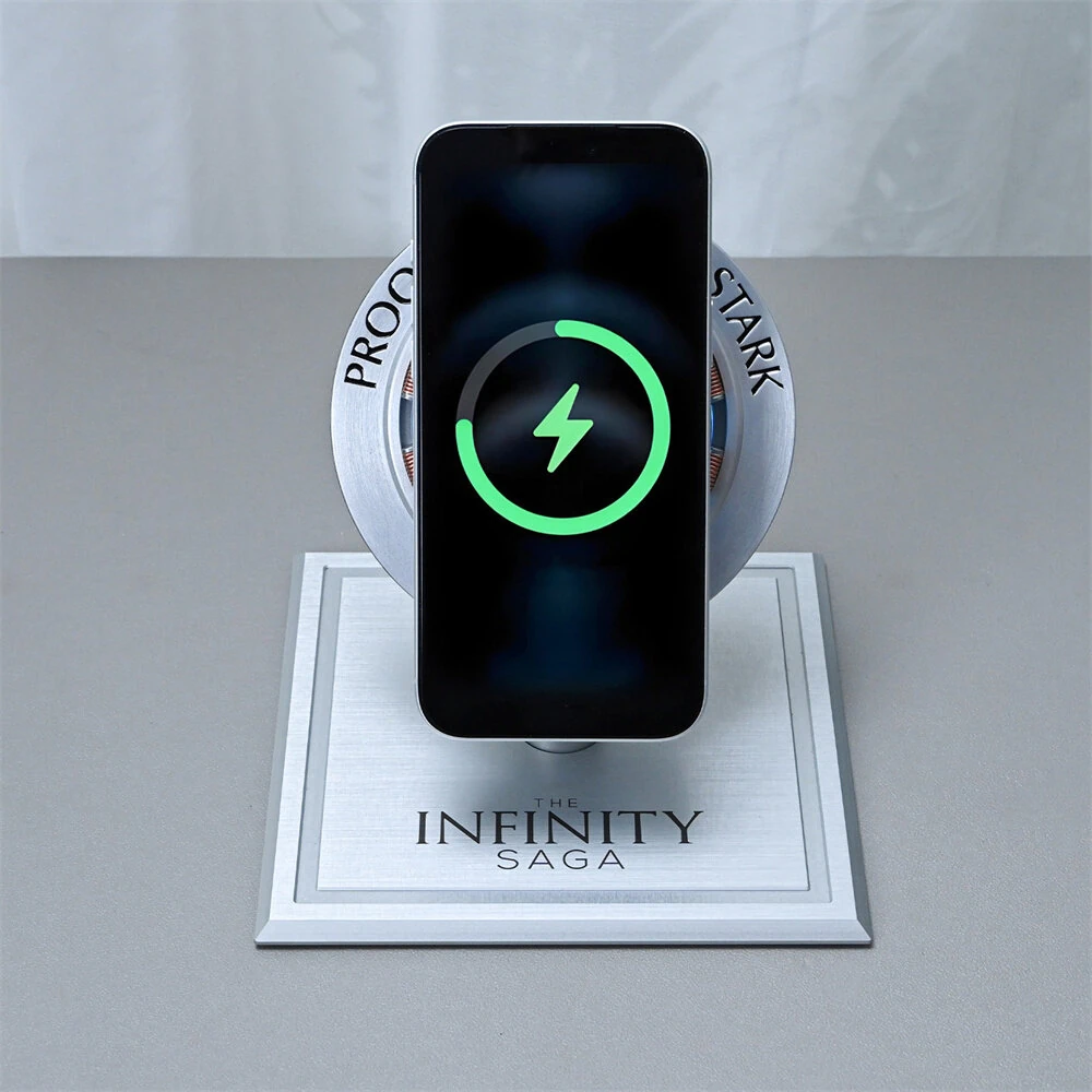 NIKOLATOY Iron Man Heart Wireless Charging Reactor Creative Desktop Ornaments Science Discovery Toys — view 4