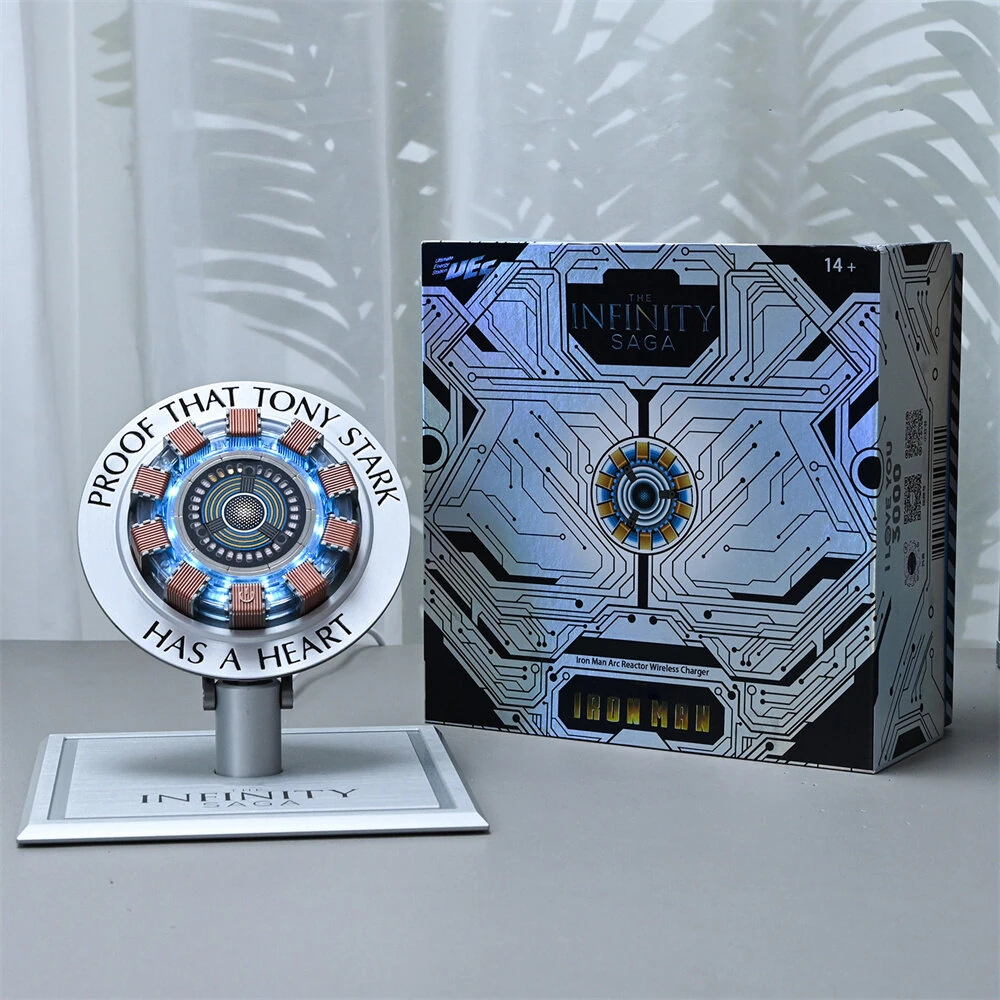 NIKOLATOY Iron Man Heart Wireless Charging Reactor Creative Desktop Ornaments Science Discovery Toys — view 6