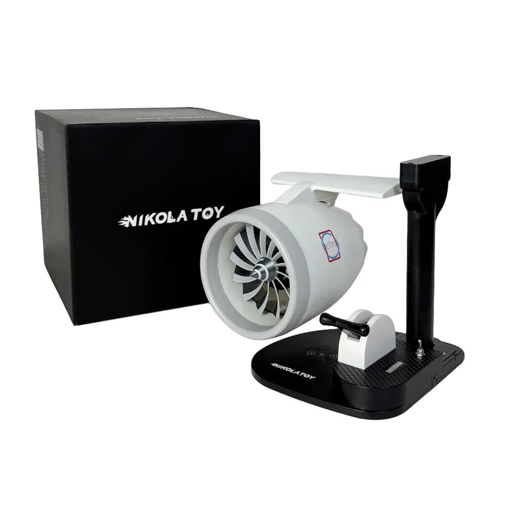NIKOLATOY New Desktop Aircraft Engine Turbo Fan JetFan Equipped with Wireless Charging and Humidifier Ornaments Decorations Collection Science Discovery Toys — view 6