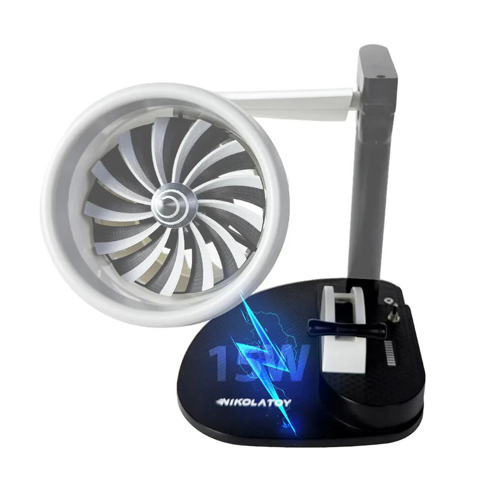 NIKOLATOY New Desktop Aircraft Engine Turbo Fan JetFan Equipped with Wireless Charging and Humidifier Ornaments Decorations Collection Science Discovery Toys — view 7