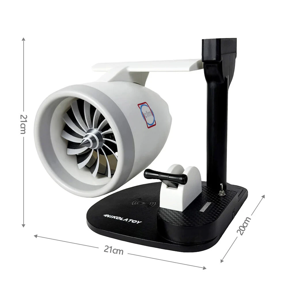 NIKOLATOY New Desktop Aircraft Engine Turbo Fan JetFan Equipped with Wireless Charging and Humidifier Ornaments Decorations Collection Science Discovery Toys — view 8