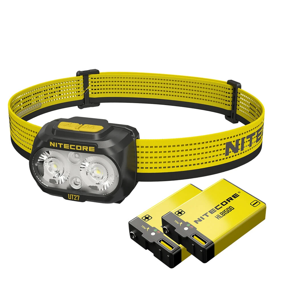 NITECORE UT27 PRO 800LM Dual Beam Light Headlamp With 2Pcs Battery Pack USB Rechargeable Wide Range Dual Power Headlight Spotlight for Outdoor Night Running Fishing — NITECORE