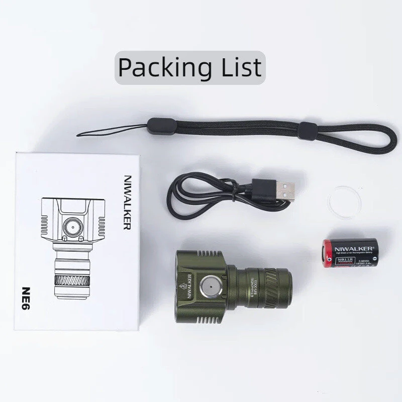 NIWALKER ETmini NE6 Dual Head 3200LM EDC Flashlight With 18350 Battery Type-C USB Rechargeable Multipurpose Mini LED Torch Outdoor Camping Light — view 10