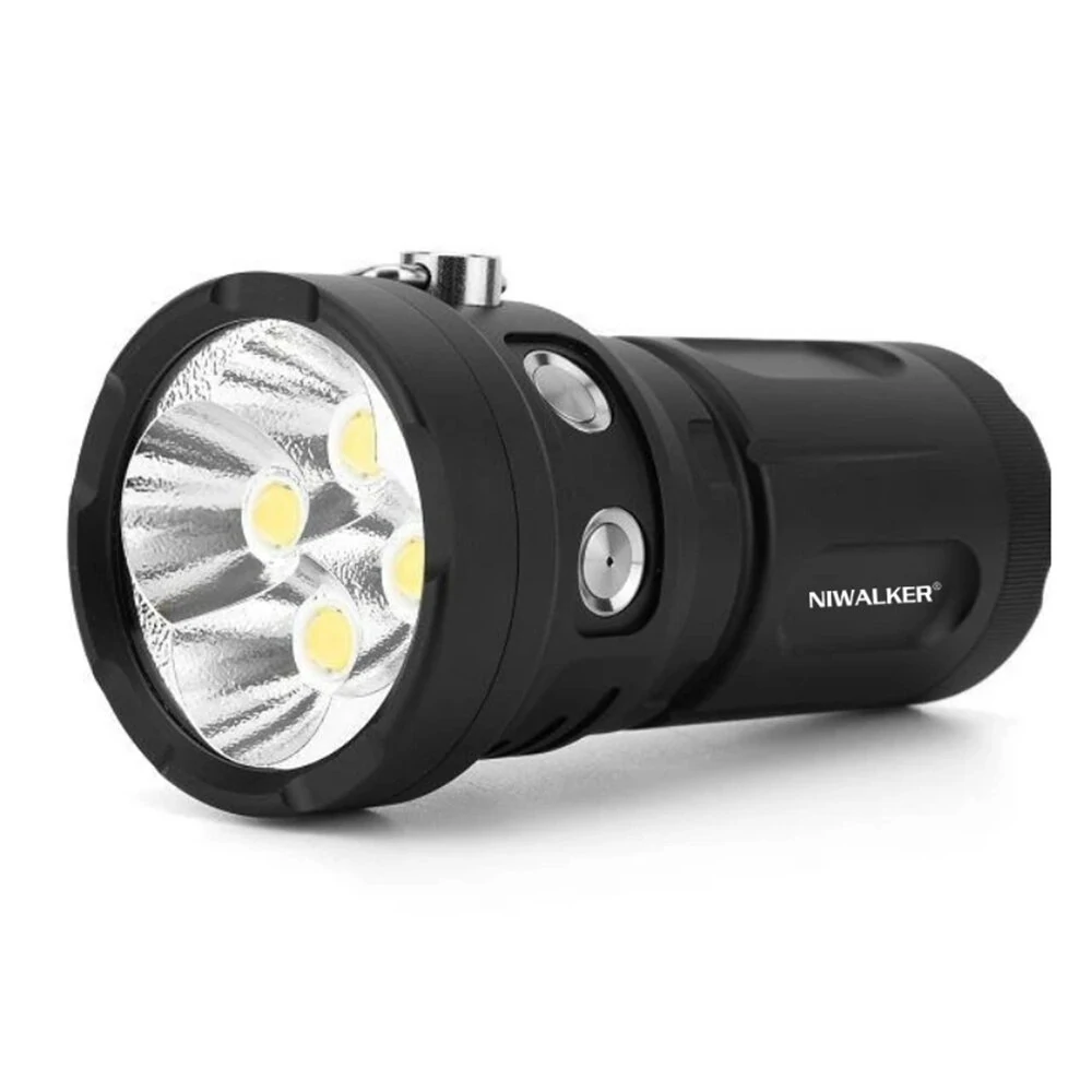 Niwalker NK19 23000LM High Lumen Powerful LED Flashlight 400M Searchlight Pocket Floodlight with 4*18650 High Discharge Batteries Strong Light LED Torch