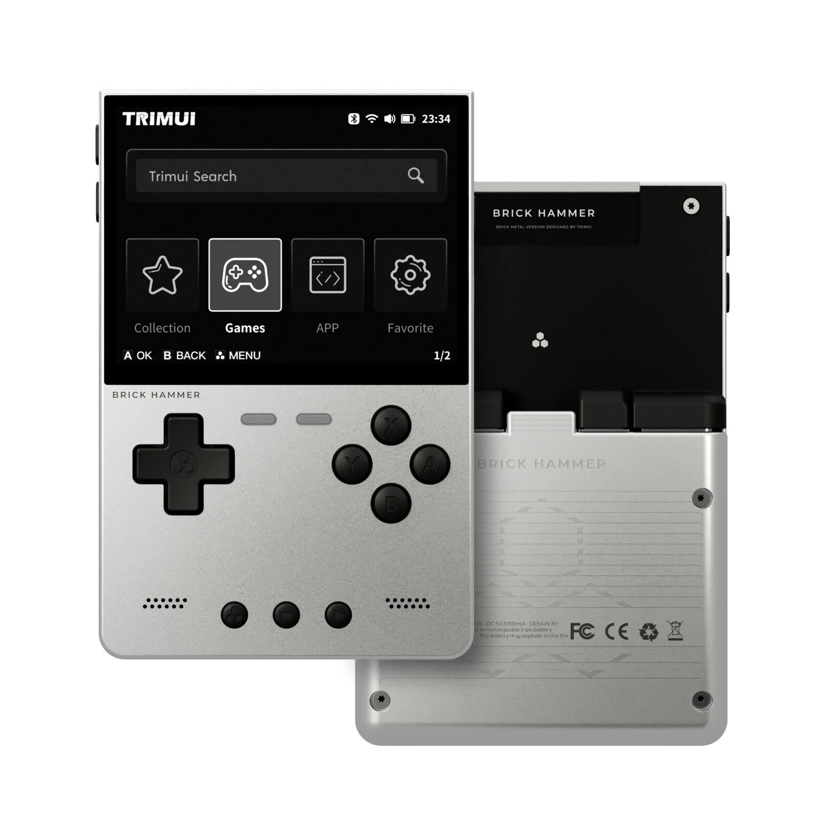 [No Card] TRIMUI Brick Hammer 3.2-inch Screen Handheld Gaming Console Allwinnder A133plus Quad-core Open-Source System Video Game Player Support WiFi & bluetooth Built-in Dual Stereo Speakers 3000mAh Rechargeable Retro Game Console — TRIMUI