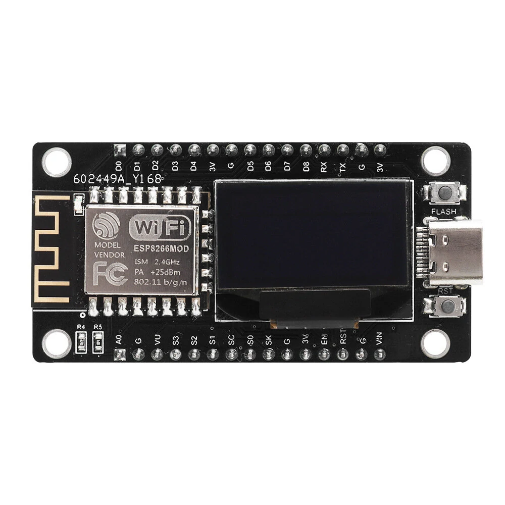 NodeMCU ESP8266 Development Board with 0.96inch OLED Display CH340 ESP-12F WiFi Module Micro USB for Micropython ESP8266 — view 5