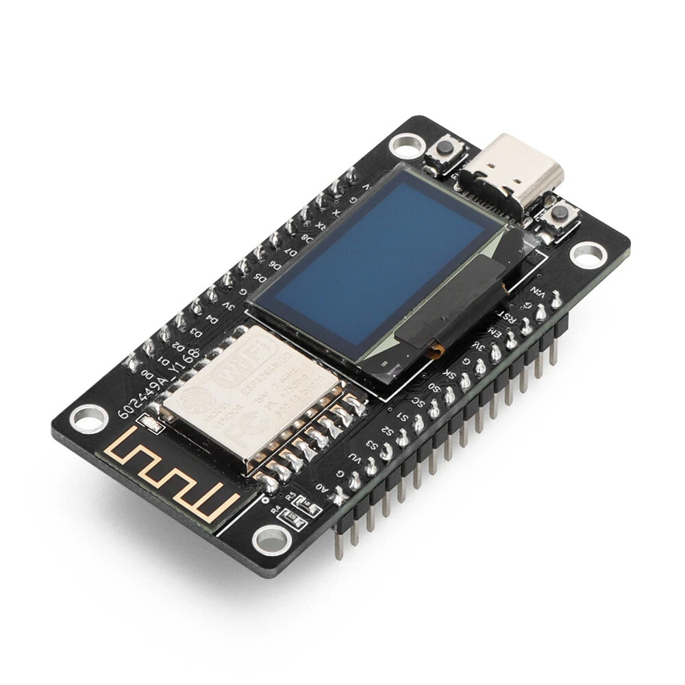NodeMCU ESP8266 Development Board with 0.96inch OLED Display CH340 ESP-12F WiFi Module Micro USB for Micropython ESP8266 — view 6
