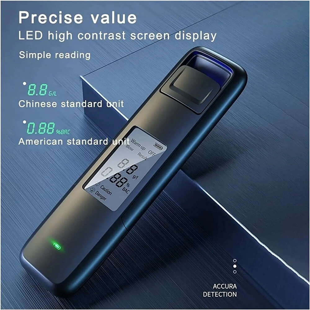 Non-Contact Alcohol Tester with Digital Display USB Rechargeable Portable Alcohol Tester Analyzer High Precision Alcohol Tester — view 4