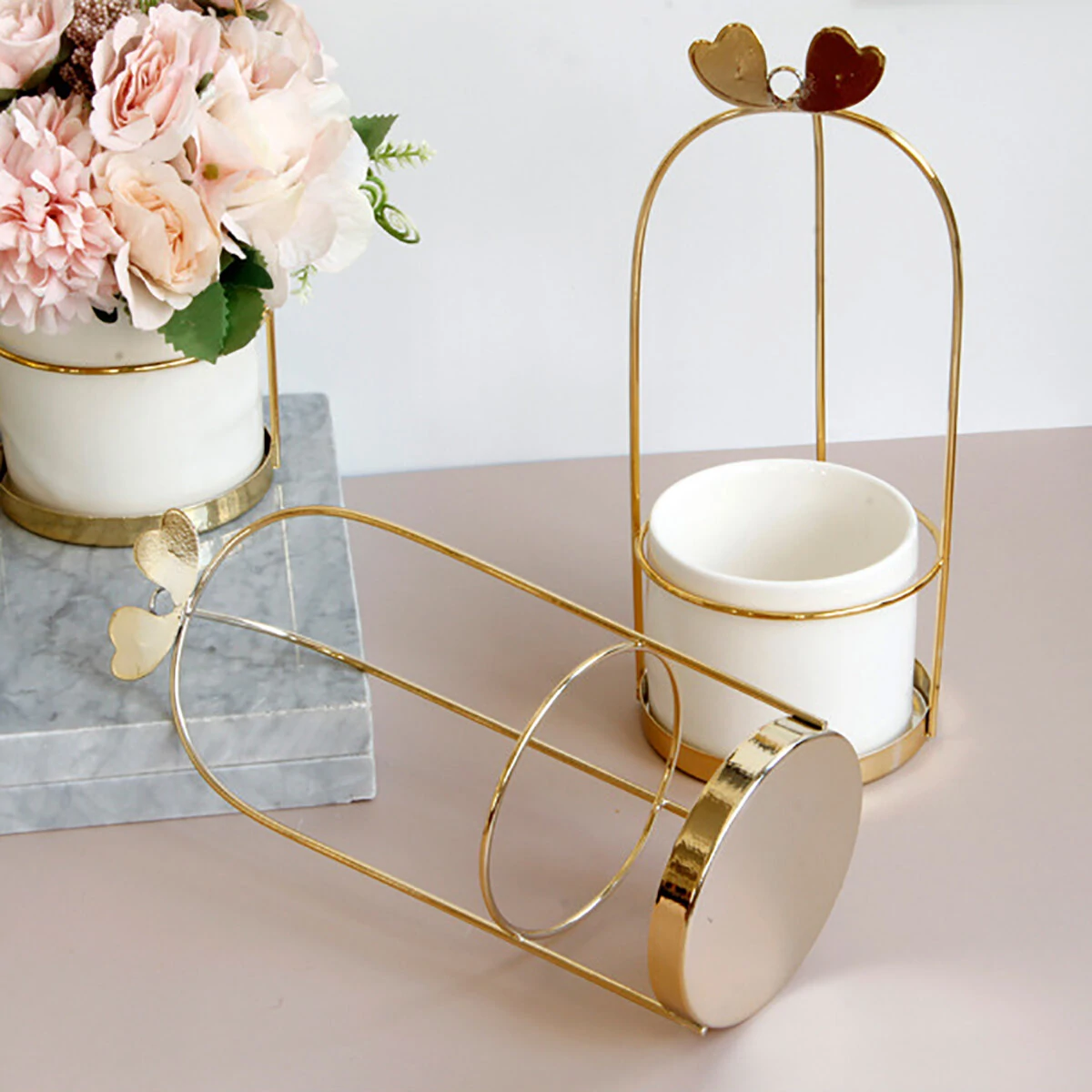 Nordic Vase Hanging Basket Wrought Iron Flower Pot Hanging Iron Frame Flower Stand Hydroponic Flower Pot Modern Wall Decoration Decoration — view 7