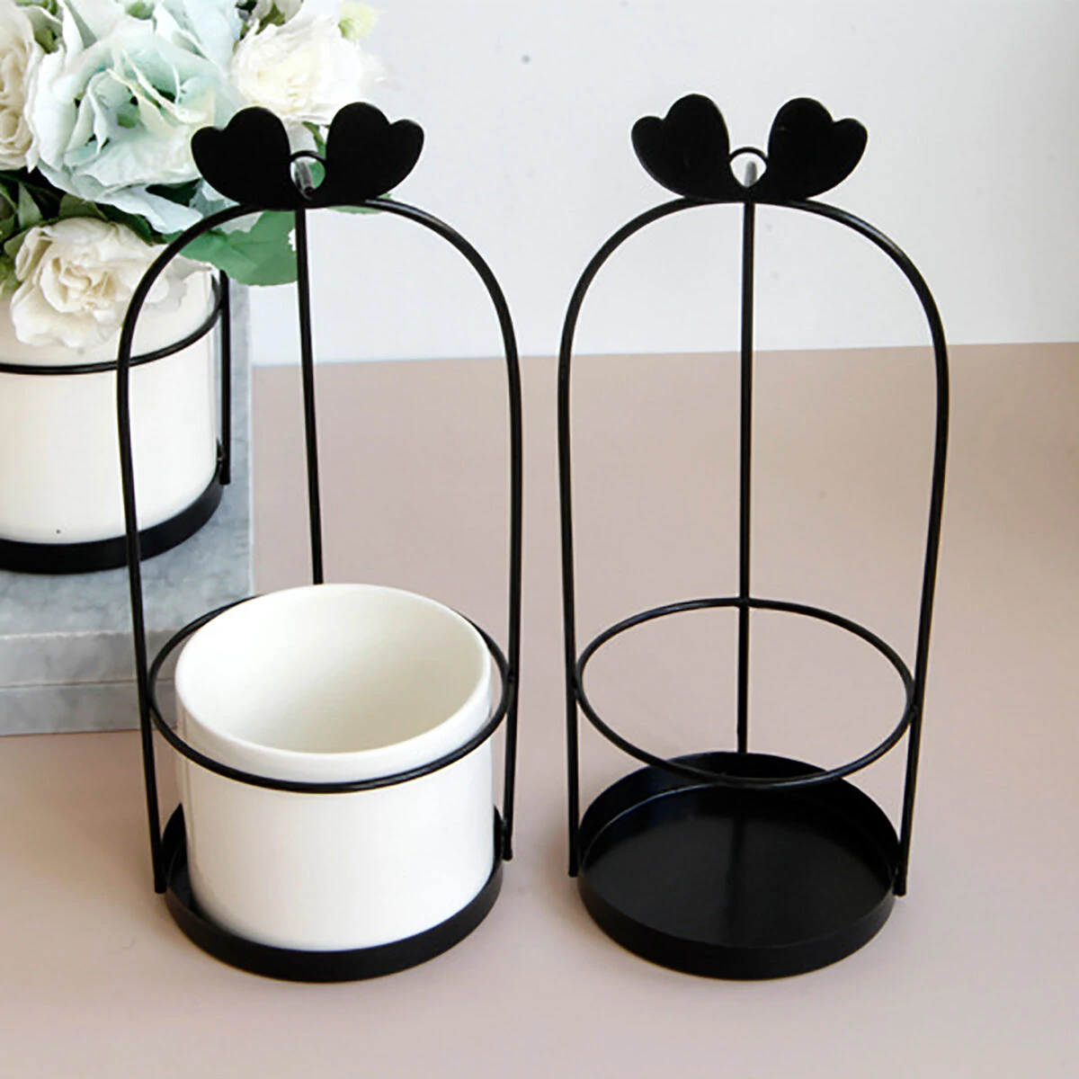 Nordic Vase Hanging Basket Wrought Iron Flower Pot Hanging Iron Frame Flower Stand Hydroponic Flower Pot Modern Wall Decoration Decoration — view 8