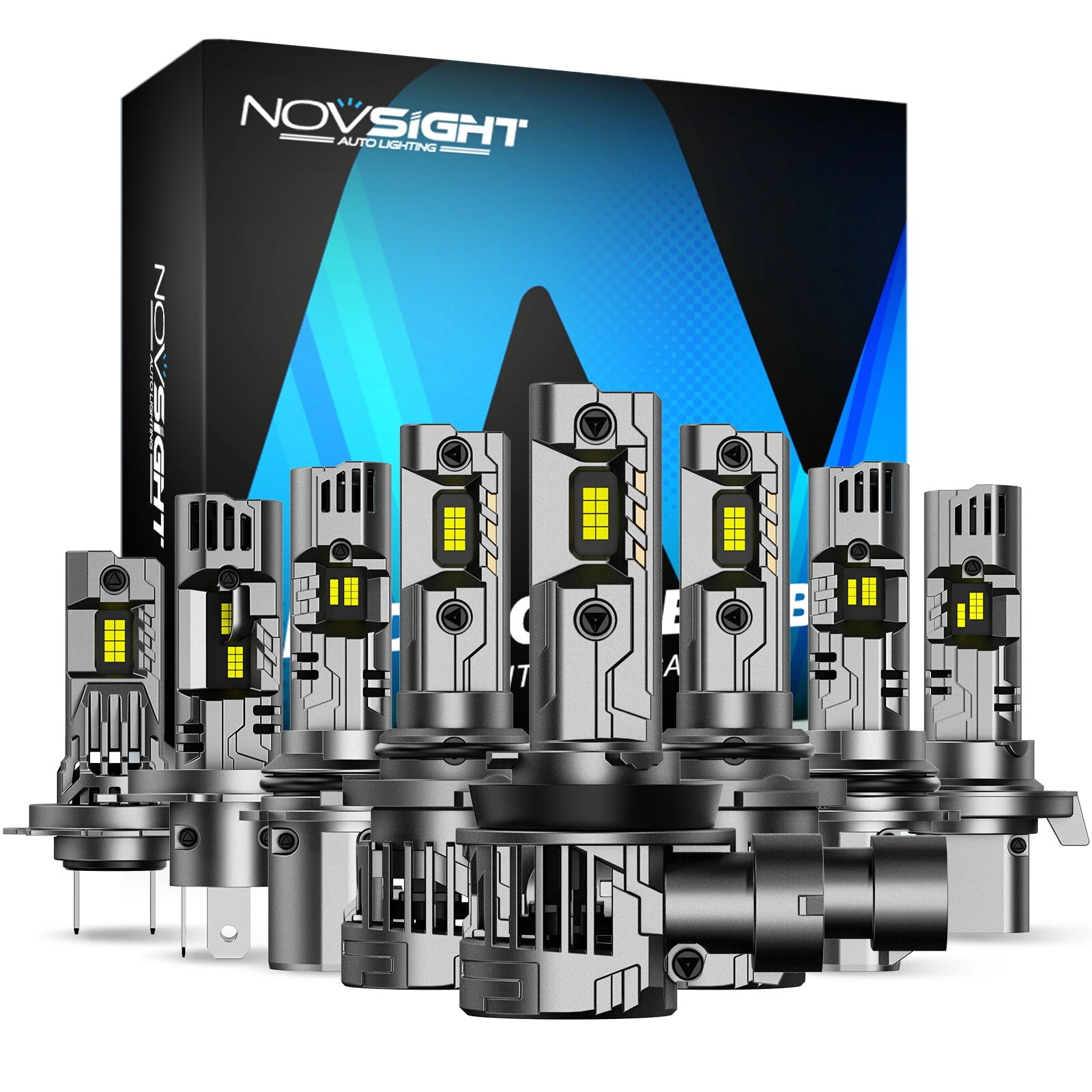 NOVSIGHT A500-N99 Series 2PCS 24000LM LED Car Headlights IP68 Waterproof 100W 6500K Car LED Headlamps High Brightness — NovSight