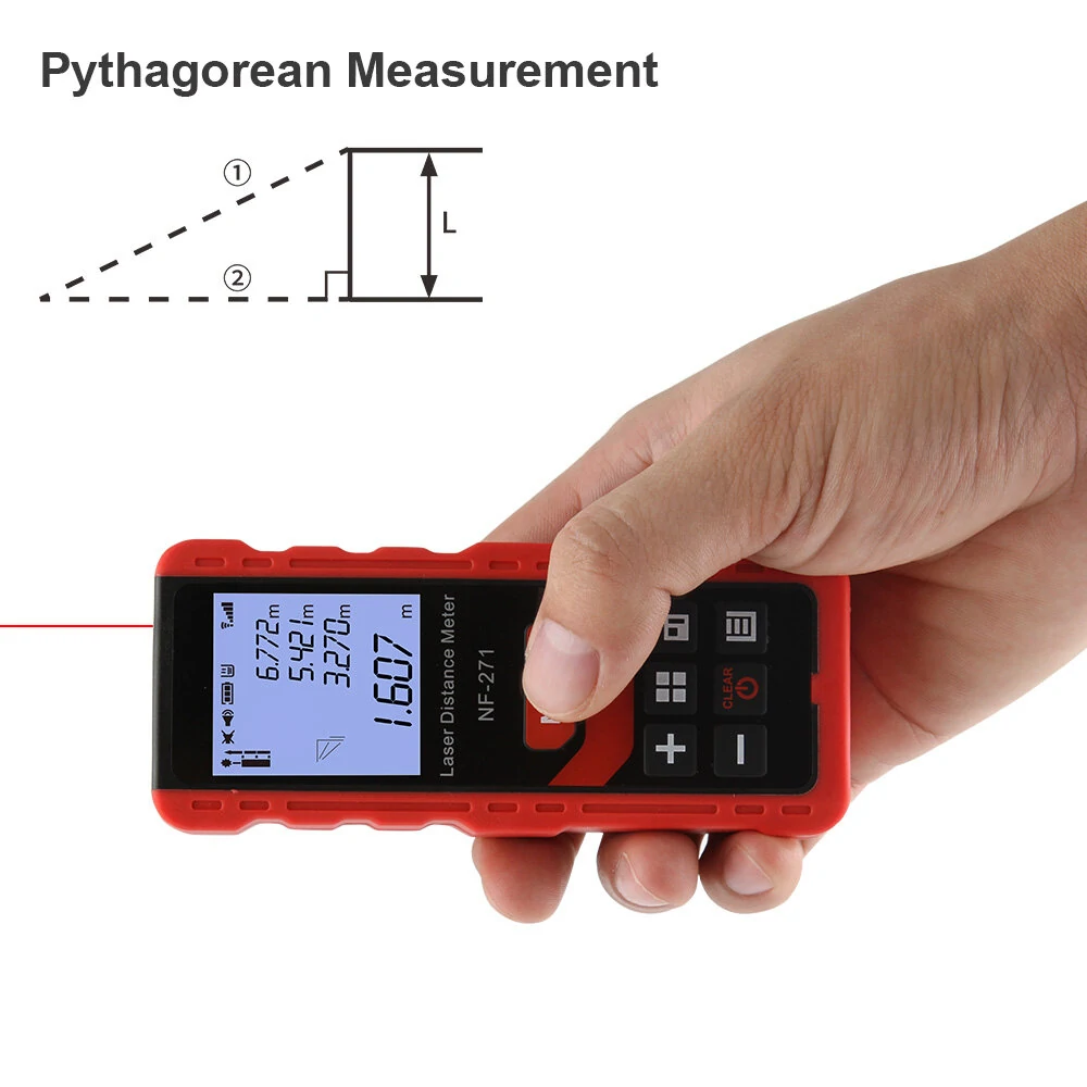 NOYAFA NF-271 laser distance meter 40M 80M electronic roulette laser digital tape rangefinder profesional Ruler Test Tool — view 3