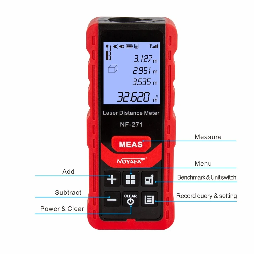 NOYAFA NF-271 laser distance meter 40M 80M electronic roulette laser digital tape rangefinder profesional Ruler Test Tool — view 5