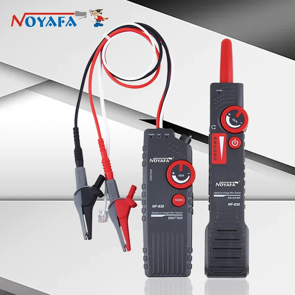 NOYAFA NF-820 Underground Cable Locator with Alligator Clip Anti-Interference High&Low Voltage Wire Locator Network Wire Tracker — NOYAFA
