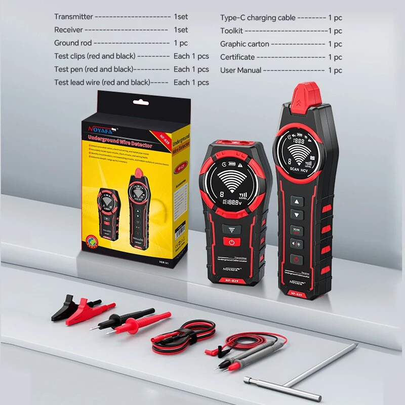 NOYAFA NF-829 Wire Tracker Cable Finder Underground Wire Locator 400V 2M Line-finding Cable Tracker Wall Line Finder Breakpoint & Short Circuit Tester — view 9