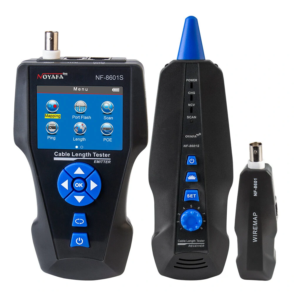 NOYAFA NF-8601W/NF-8601S/NF-8601 Multifunctional RJ45 CAT6 Network Cable Tester Cable Tracker PoE/PING/Port LCD Display Measure Length Wiremap — NOYAFA