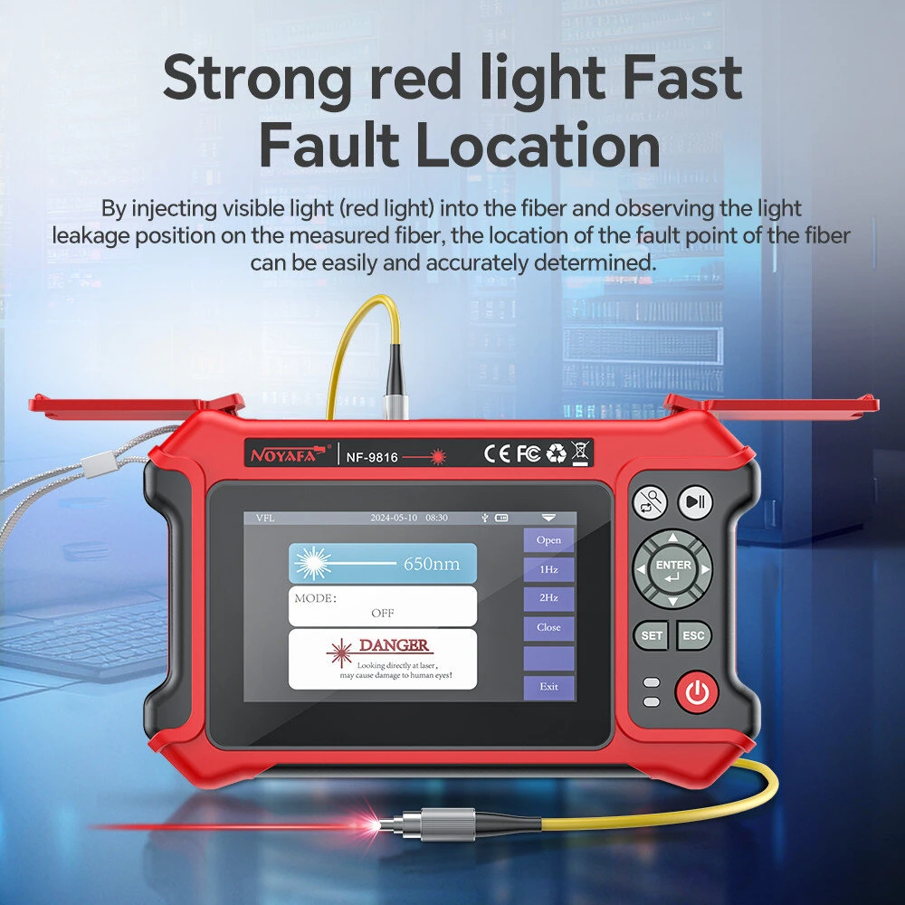 NOYAFA NF-9816 OTDR Fiber Fault Locator 1310/1550 nm Dual Wavelength 28dB/26dB with Visual Fault Locator RJ45 Cable Tracking — view 8