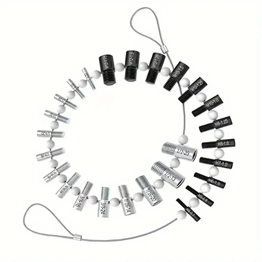 Nut & Bolt Thread Checker Inch & Metric 26 Male/Female Gauges Stainless Steel 14 Inch & 12 Metric Thread Checker — view 7