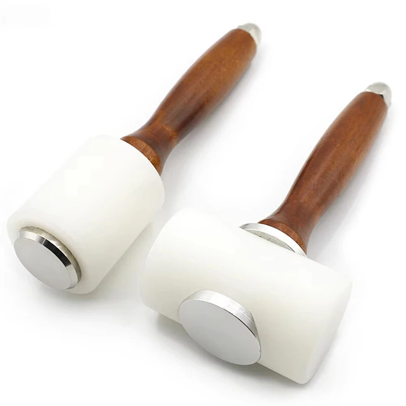 Nylon Leathercraft Carving Hammer with Wooden Handle Leather Craft Carving Hammer Cowhide Sew Harmer Stamping Tool — view 3