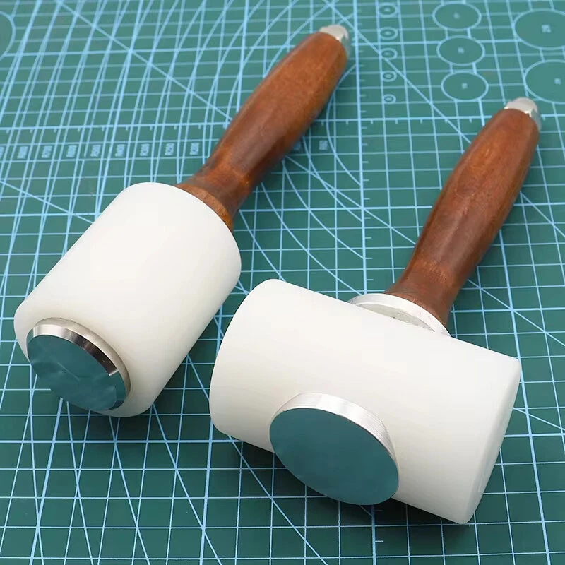 Nylon Leathercraft Carving Hammer with Wooden Handle Leather Craft Carving Hammer Cowhide Sew Harmer Stamping Tool — view 4