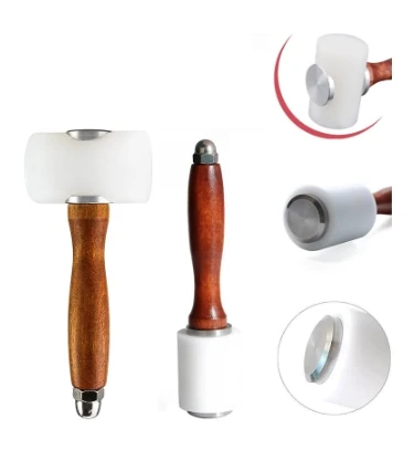 Nylon Leathercraft Carving Hammer with Wooden Handle Leather Craft Carving Hammer Cowhide Sew Harmer Stamping Tool — view 6