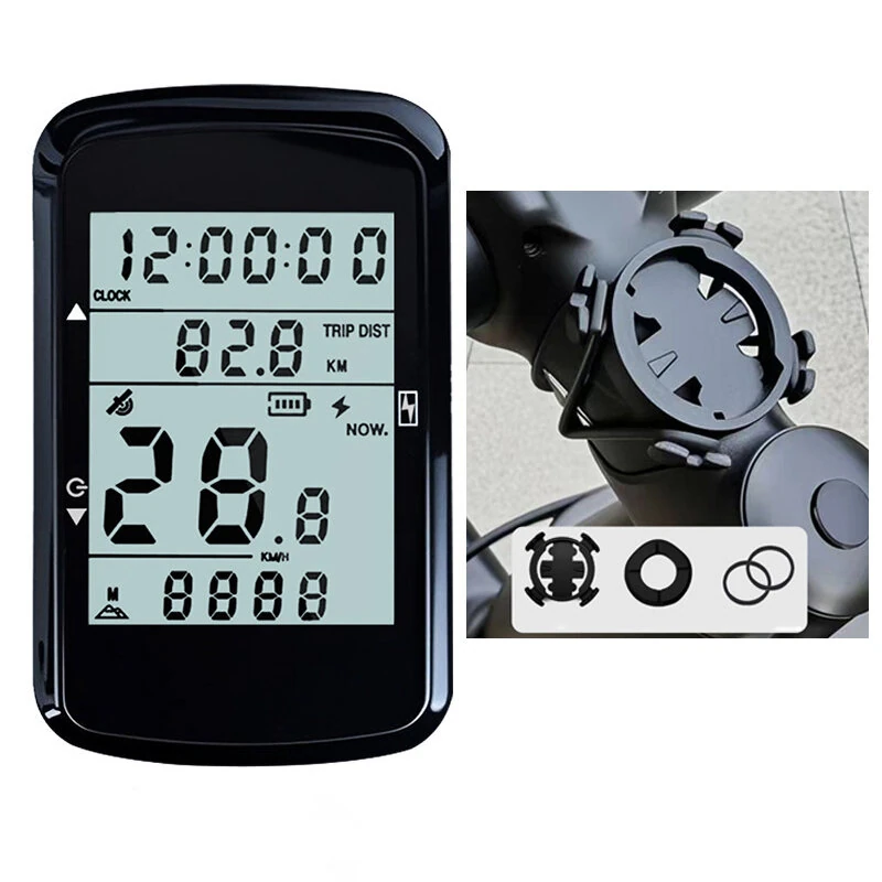 OFFBONDAGE 2.4-inch GPS Wireless Bicycle Computer 5-Star Positioning Type-C Charge Cycle Speedometer Digital Stopwatch Bike Odometer for Road MTB