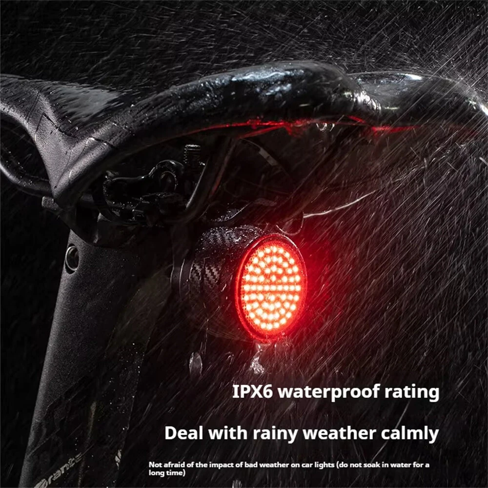 OFFBONDAGE ATS-Q6 Smart Auto Brake Sensing Bicycle Taillight 13 Light Modes Type-C Rechargeable Waterproof Bike Rear Light for MTB Road Night Riding Safety — view 7