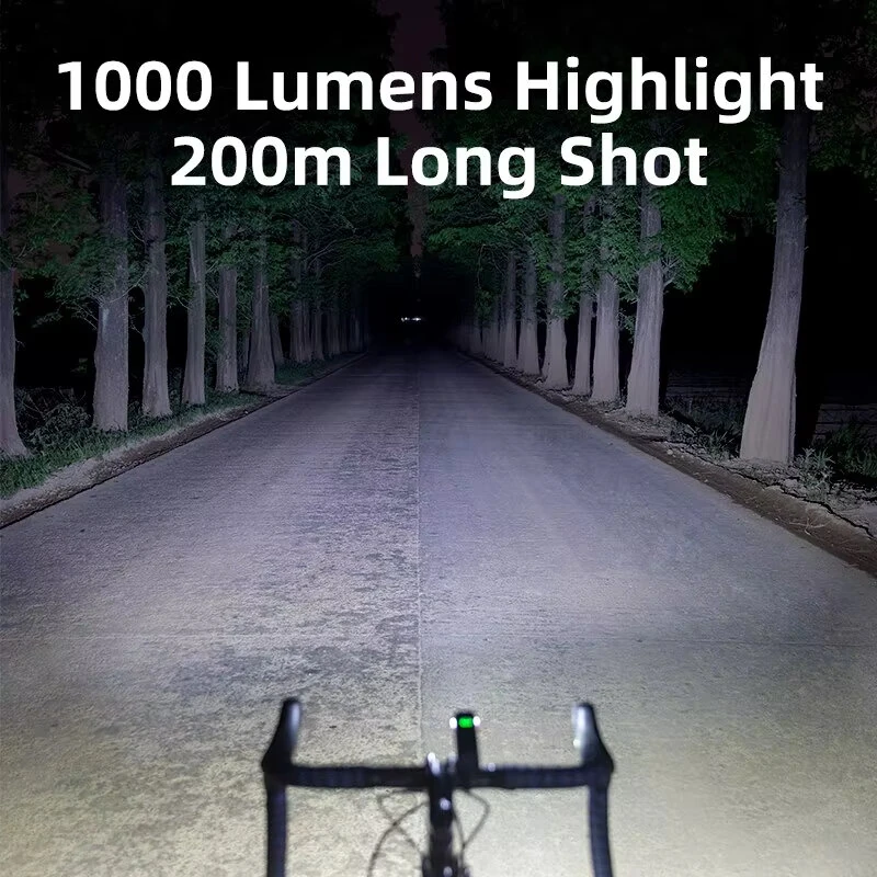 OFFBONDAGE HR3-1000 Bike Headlight 1000LM Lightweight Waterproof USB Charging Bicycle Front Light for Outdoor Night Riding Safety — view 7