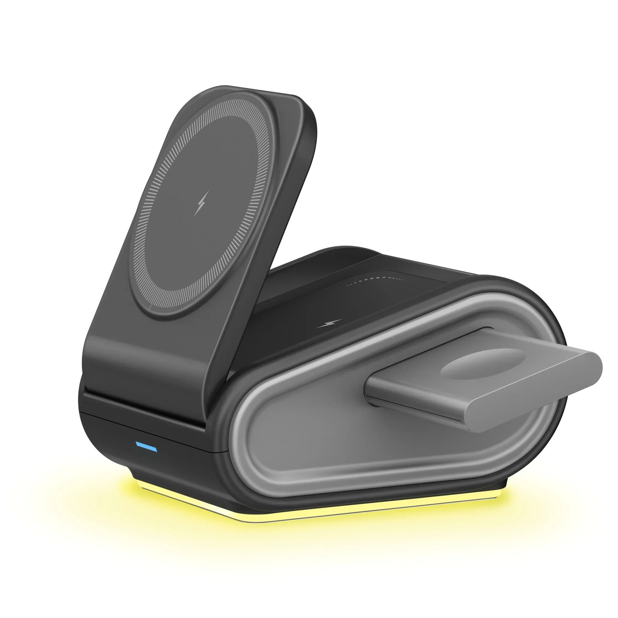 OJD-133 15W Magnetic Wireless Charger Fast Wireless Charging Stand with Night Light for Smart Phones for iPhone 17 17Pro Max 16 15 14 for Xiaomi 17pro for Huawei Mate XTs for Airpods for Apple Watch — Pricio