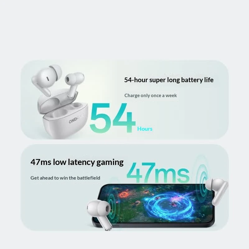 OnePlus Buds Ace3 TWS bluetooth V6.0 Earbuds ANC Wireless Earphone -55dB Depth Active Noise Cancelling 3-Mic AI Call Noise Reduction 12mm Large Dynamic Drivers Low Delay Smart AI Translation In-ear Sports Headphones — view 5