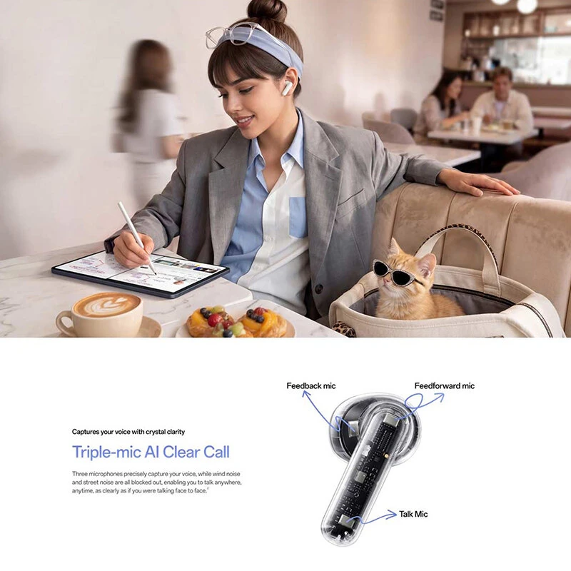 OPPO Enco Air5s TWS bluetooth 6.0 Headset Wireless ANC Earphone 12mm Dynamic Drivers 360° Spatial Audio 3-Mic AI Call Noise Cancelling 48H Playback Low Gaming Latency AI Translation IP55 Waterproof Touch Control Semi-in-ear Sports Headphones — view 4
