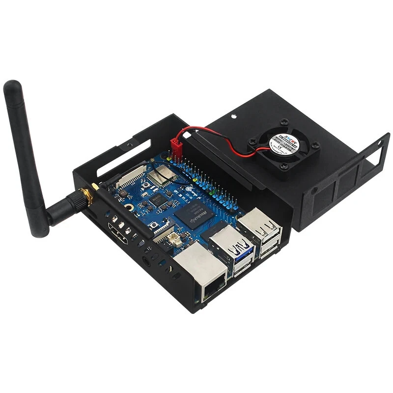 Orange Pi 3B Case Metal Shell with Fan Optional Antenna Aluminum Heatink Active Passive Heat Dissipation No Development Board — view 5