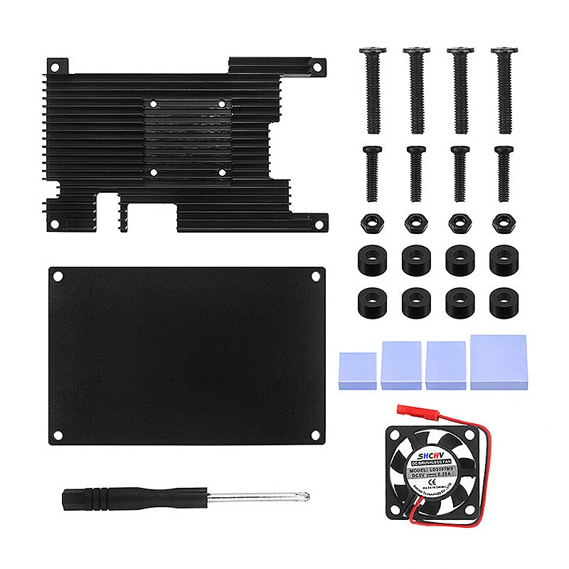 Orange Pi 5 Aluminum Alloy Case with Cooling Fan Active Passive Cooling Radiator with Heatsink Heat Dissipation Metal Enclouse for Orange Pi 5/5B/5 Plus — view 6