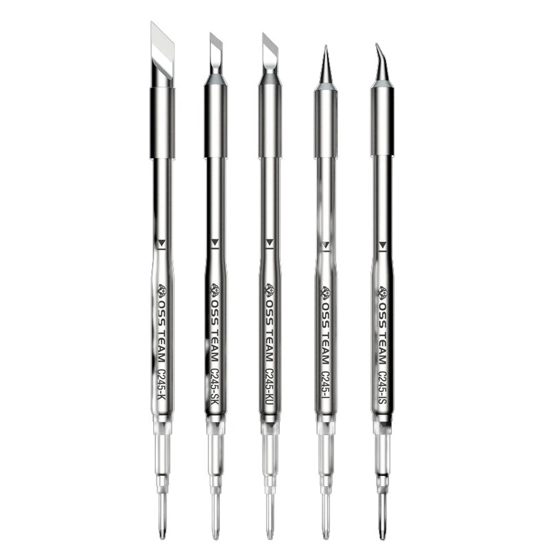 OSS TEAM C245 Soldering Iron Tips Oxygen-free Copper Base Rapid Heating System Nano Tin Plating Low Temperature Performance High Efficiency Solder