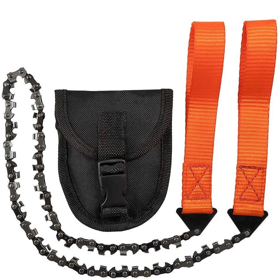 Outdoor Hand Chain Saw 65Mn Steel Saw 11 Teeth 33 Teeth With Waterproof Canvas Bag Survival Camping Tool