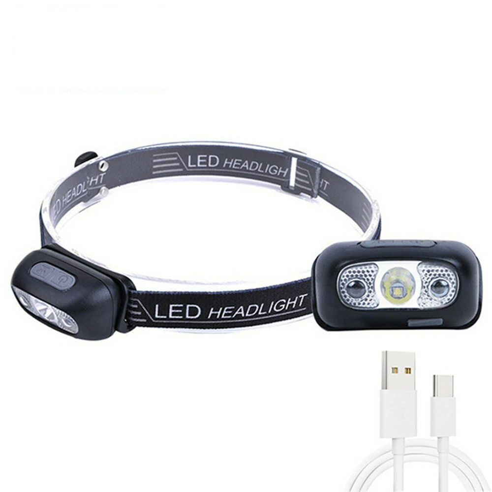 Outdoor Intelligent Sensing Headlight USB Charging Strong Bald Headlight LED Night Fishing Portable Night Running Light — view 3