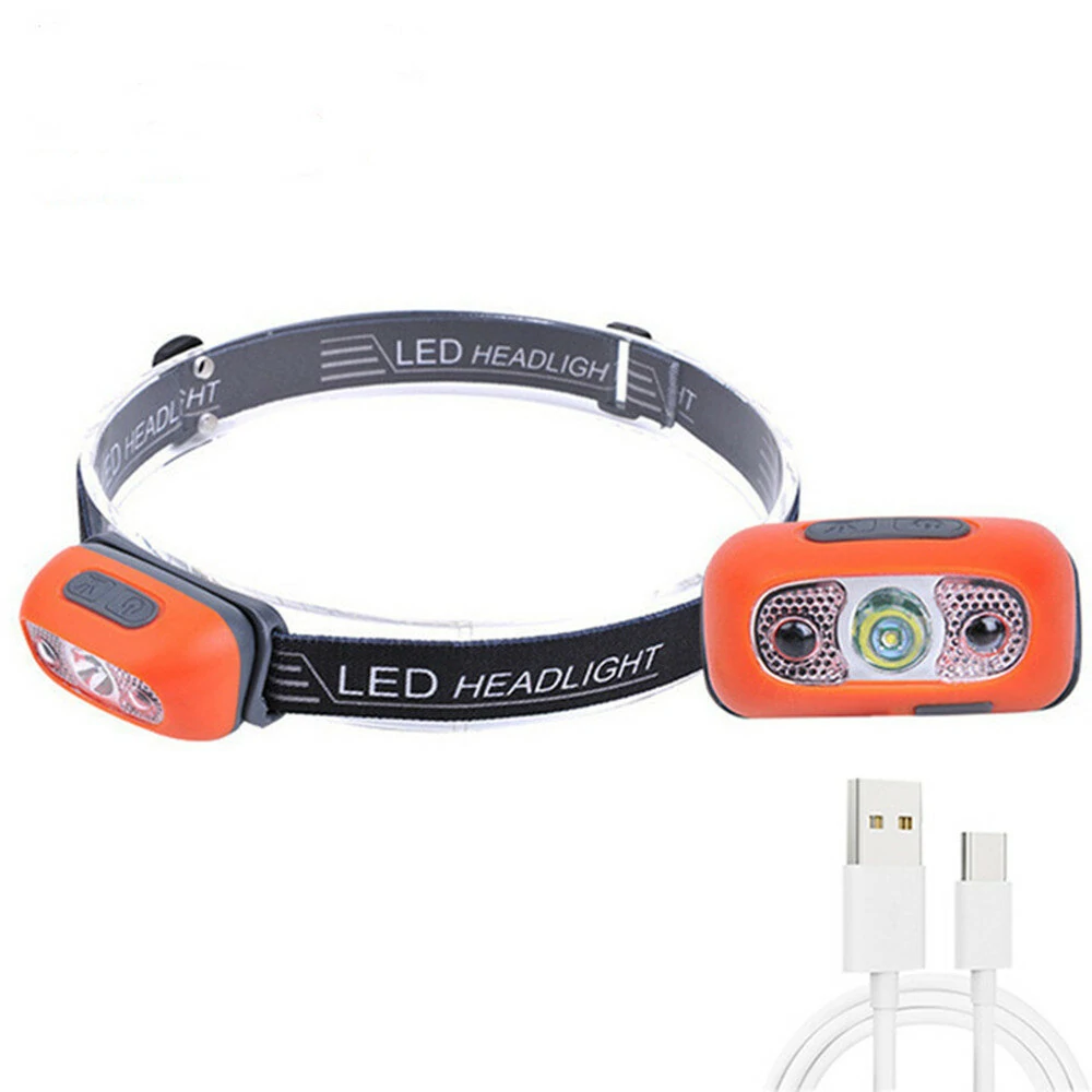 Outdoor Intelligent Sensing Headlight USB Charging Strong Bald Headlight LED Night Fishing Portable Night Running Light — view 5