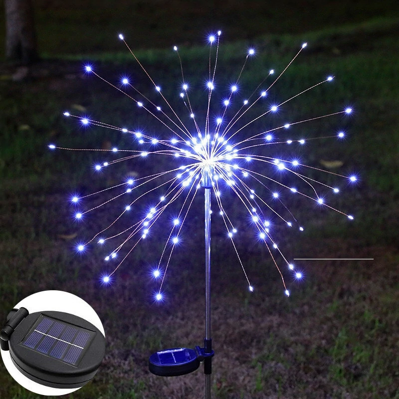 Outdoor Solar Lights 90/120/150LEDs Solar Firework Lamp Garden Decoration Outdoor Lawn Light New Year Christmas Lights — Pricio