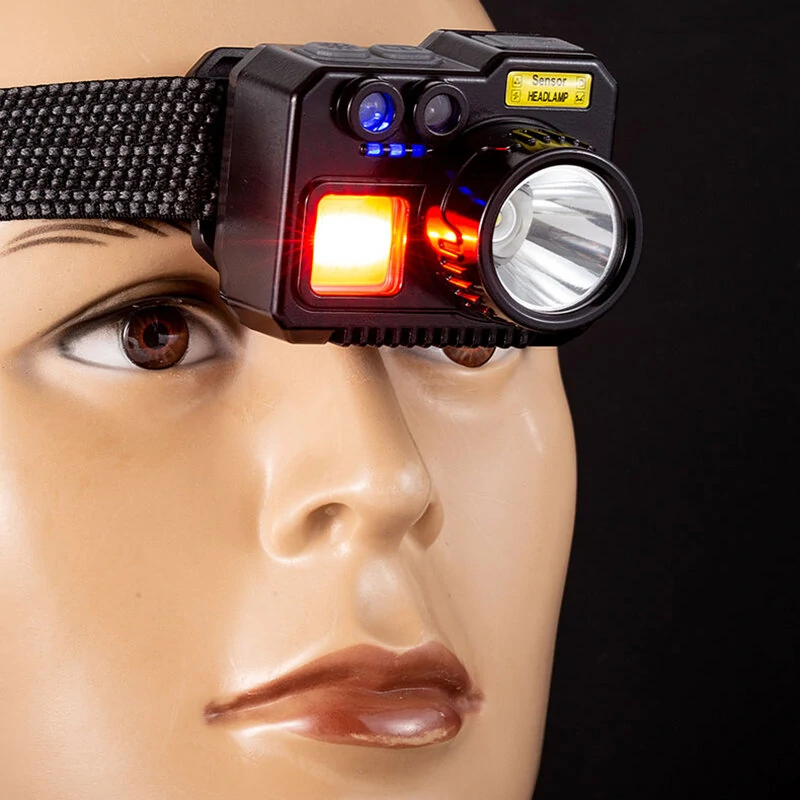 Outdoor Super Bright Multi-function Fishing Intelligent Sensing Headlamp  Rechargeable Long Battery Life Work Light  Inspection Light — view 7